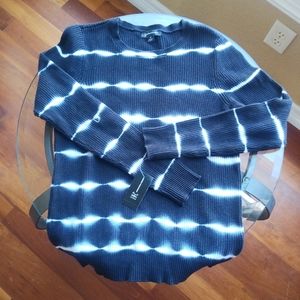 NWT INC Tie-dye Sweater Navy M